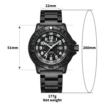 Addiesdive Sports Outdoor Military Watch Men's Quartz Watch 50 Meters Waterproof (050s)