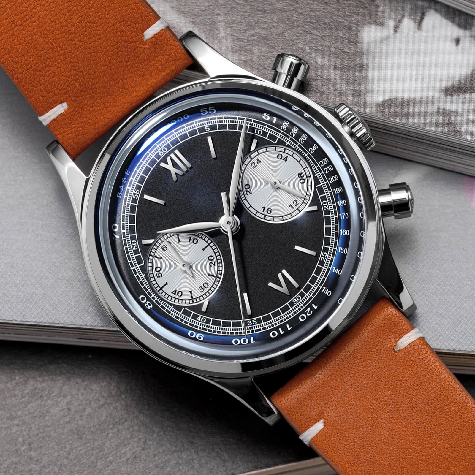 ★India Warehouse★ADDIESDIVE Panda BB Chronograph Retro Men Watch 38mm Quartz Watch