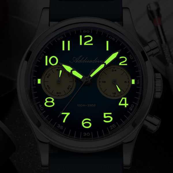 ★SuperDeals★ADDIESDIVE 38mm VK64 Chronograph Watch AD2516