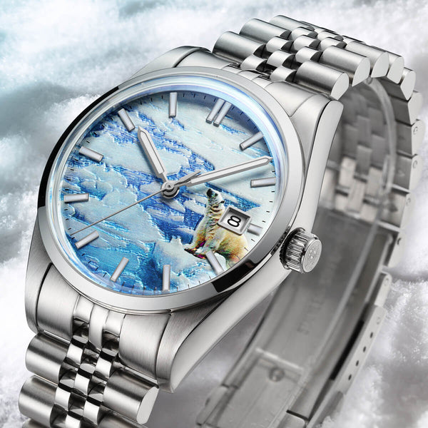 Addiesdive 39mm 3D Glacier Polar Bear Dial Automatic Watch (AD2042)
