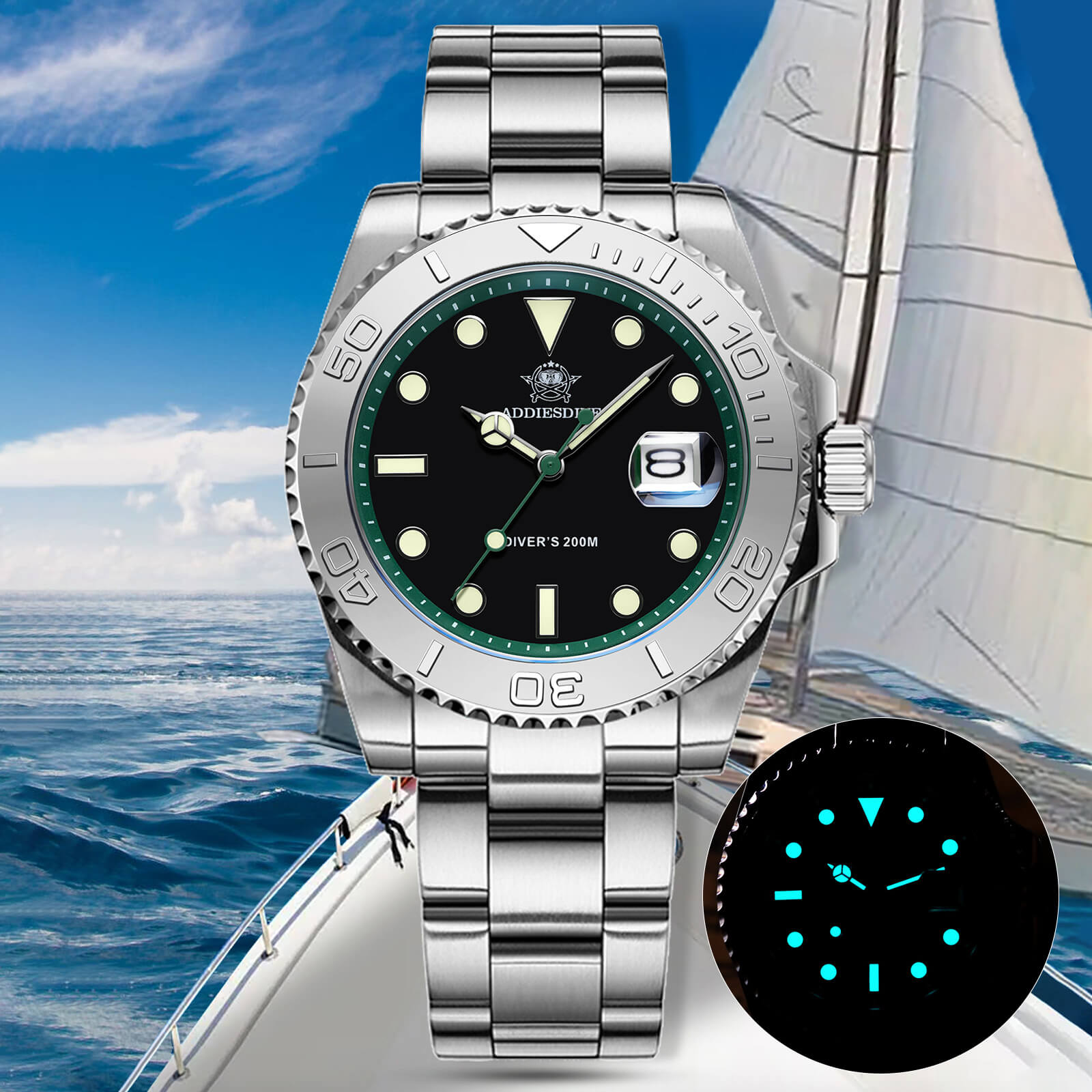 ★India Warehouse★ADDIESDIVE 41mm Sports Quartz Watch Waterproof 200M (AD2040)