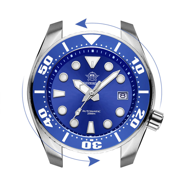 ★Weekly Deal★ADDIESDIVE® Sumo Green Professional Dive Watch for Men 44.5mm (MY-H10) Black/Green/Blue Dial