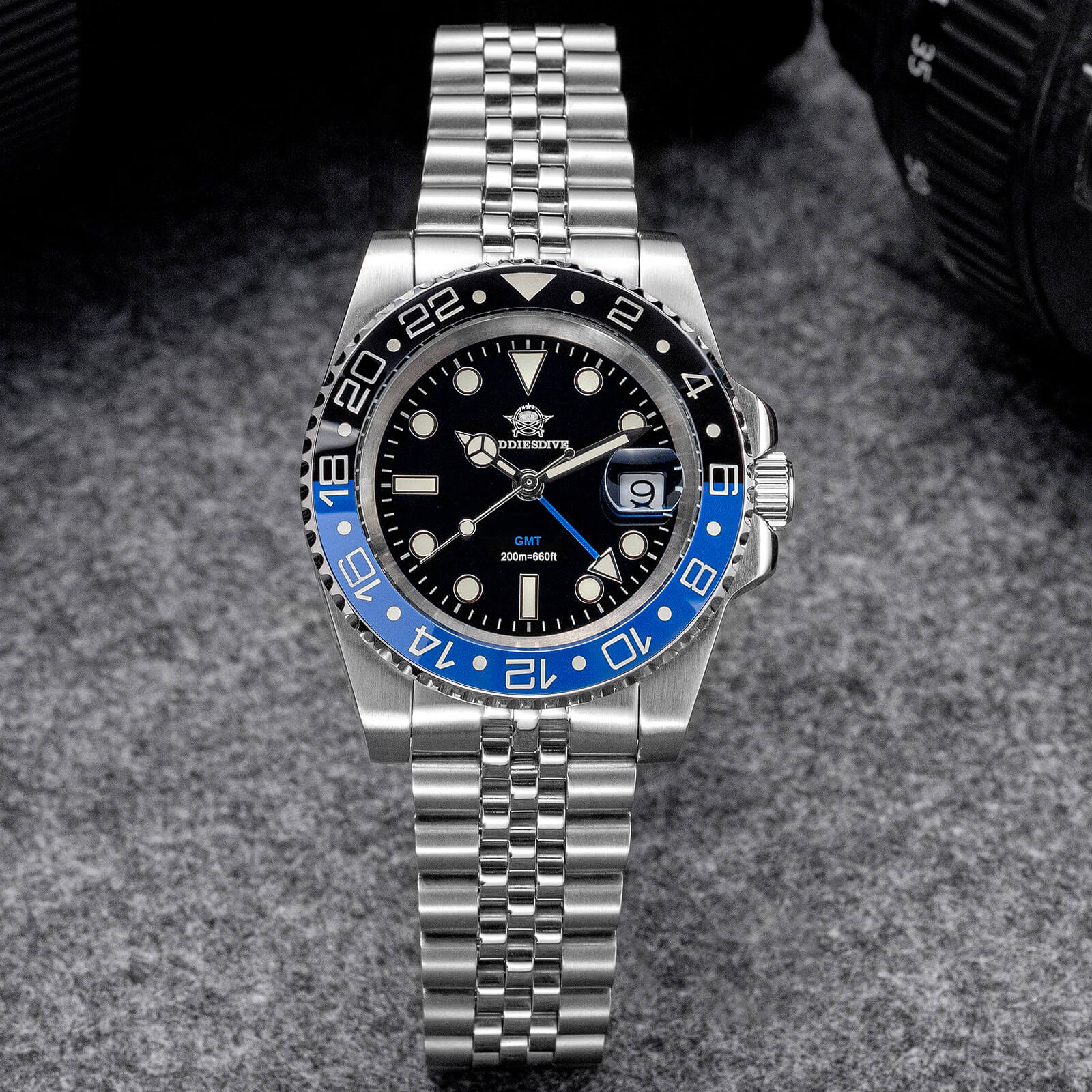U.S. Warehouse -ADDIESDIVE Water Ghost Luxury Dive Watch GMT Quartz Watch AD2050-with Calendar