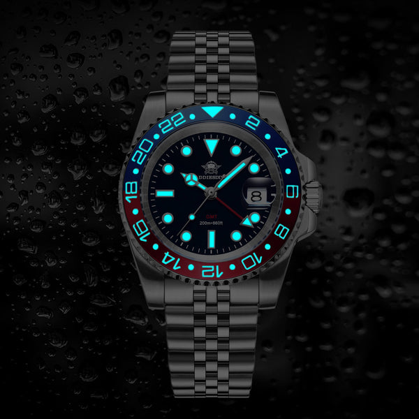 U.S. Warehouse -ADDIESDIVE Water Ghost Luxury Dive Watch GMT Quartz Watch AD2050-with Calendar