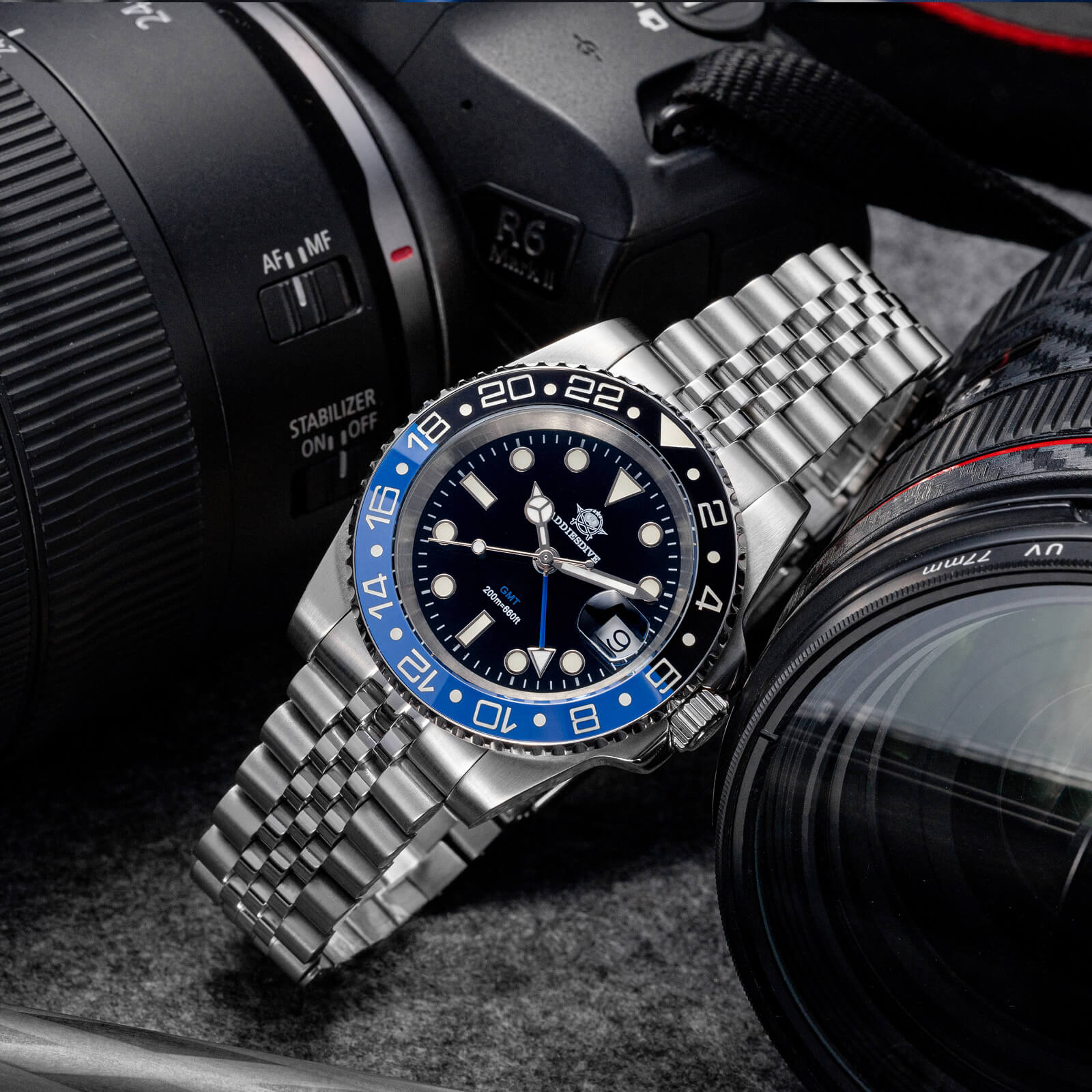 U.S. Warehouse -ADDIESDIVE Water Ghost Luxury Dive Watch GMT Quartz Watch AD2050-with Calendar