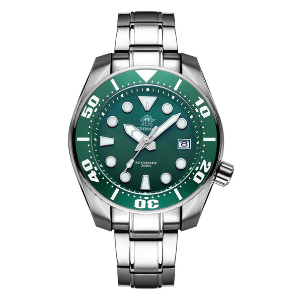 ★Weekly Deal★ADDIESDIVE® Sumo Green Professional Dive Watch for Men 44.5mm (MY-H10) Black/Green/Blue Dial
