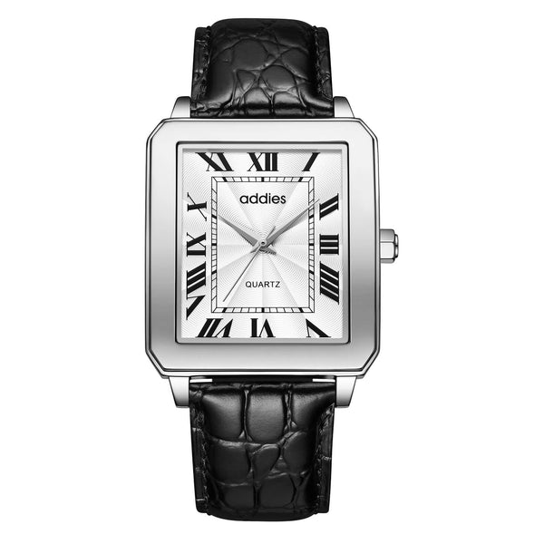 ★India Warehouse★ADDIES Men's Quartz Analog Watch with Square Dial Leather Strap(MY-RM05)