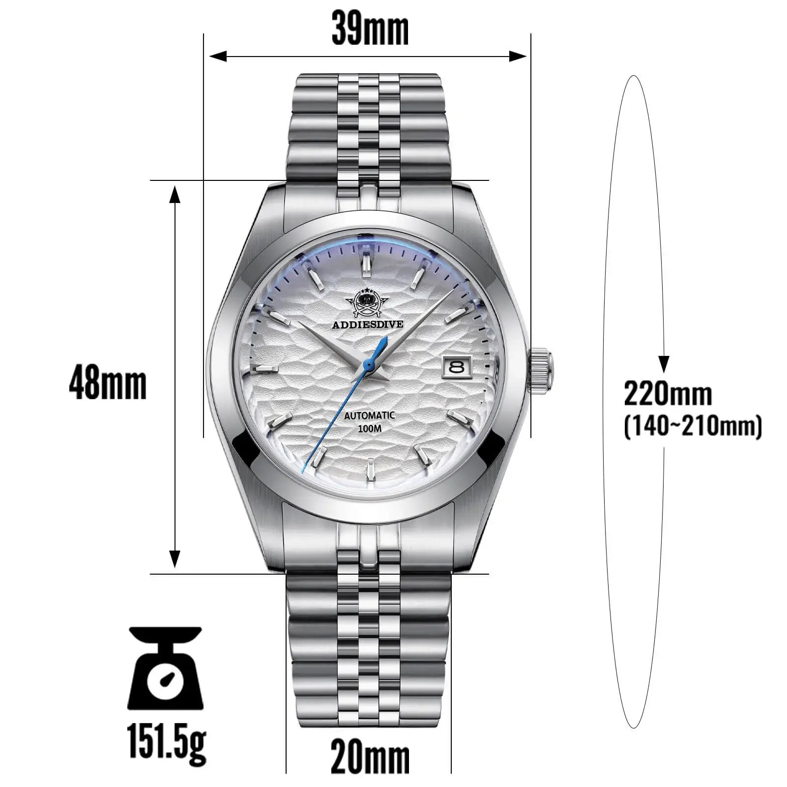 U.S. Warehouse -ADDIESDIVE 39mm Retro Mechanical Men Watch AD2118