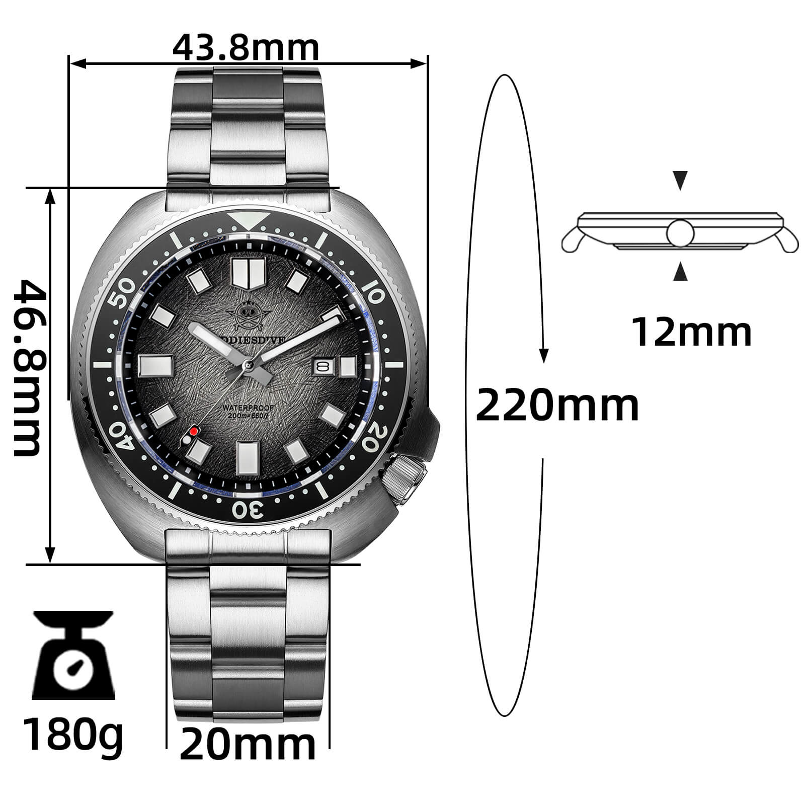 ★New Arrival★Addiesdive Turtle Quartz Diver Men Watch Sapphire Crystal AD2511