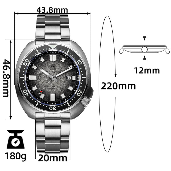 ★New Arrival★Addiesdive Turtle Quartz Diver Men Watch Sapphire Crystal AD2511