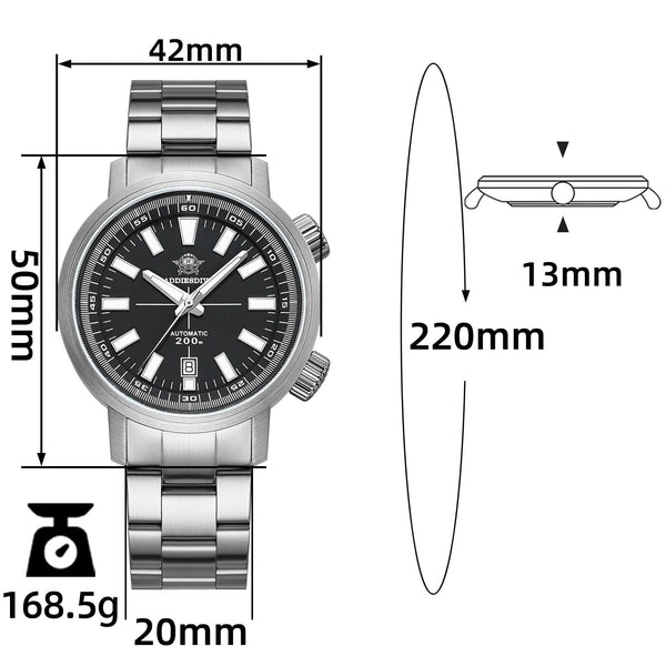 Addiesdive Dual Crown Captain Willard 6105 Homage AD2093