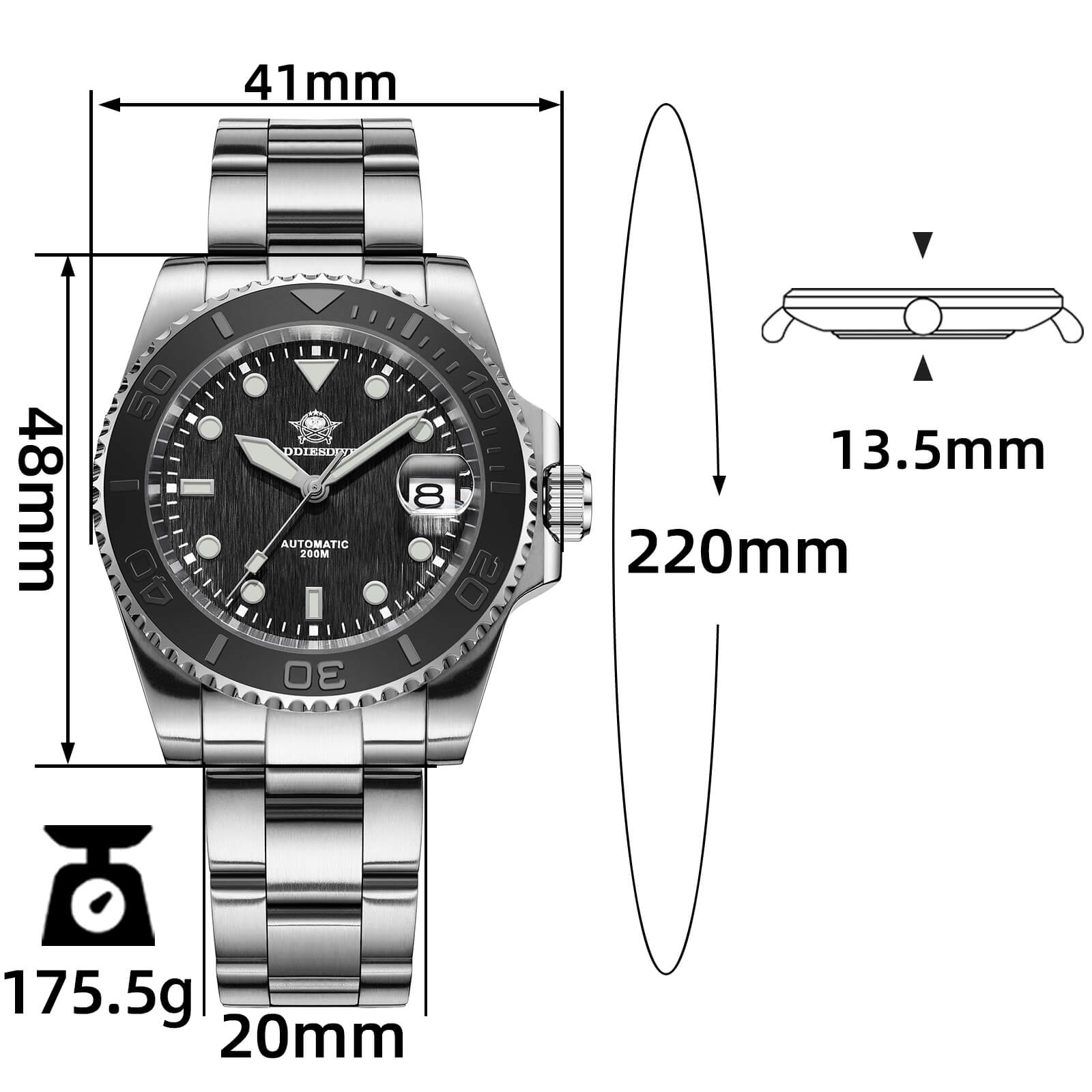 Addiesdive Modern Sub Dive Watch AD2087