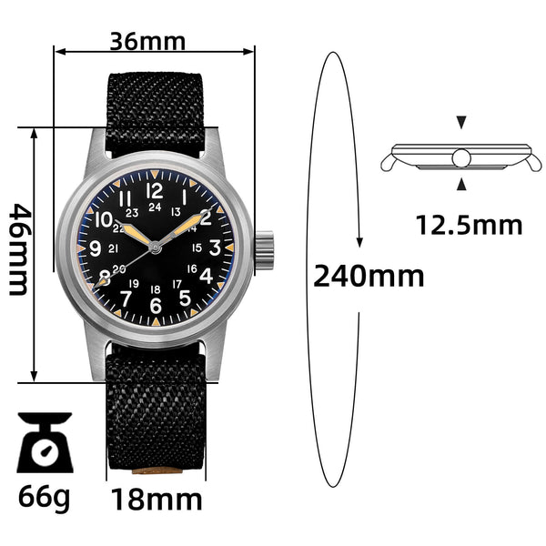 ADDIESDIVE 36mm Vintage Mechanical Watch AD2088