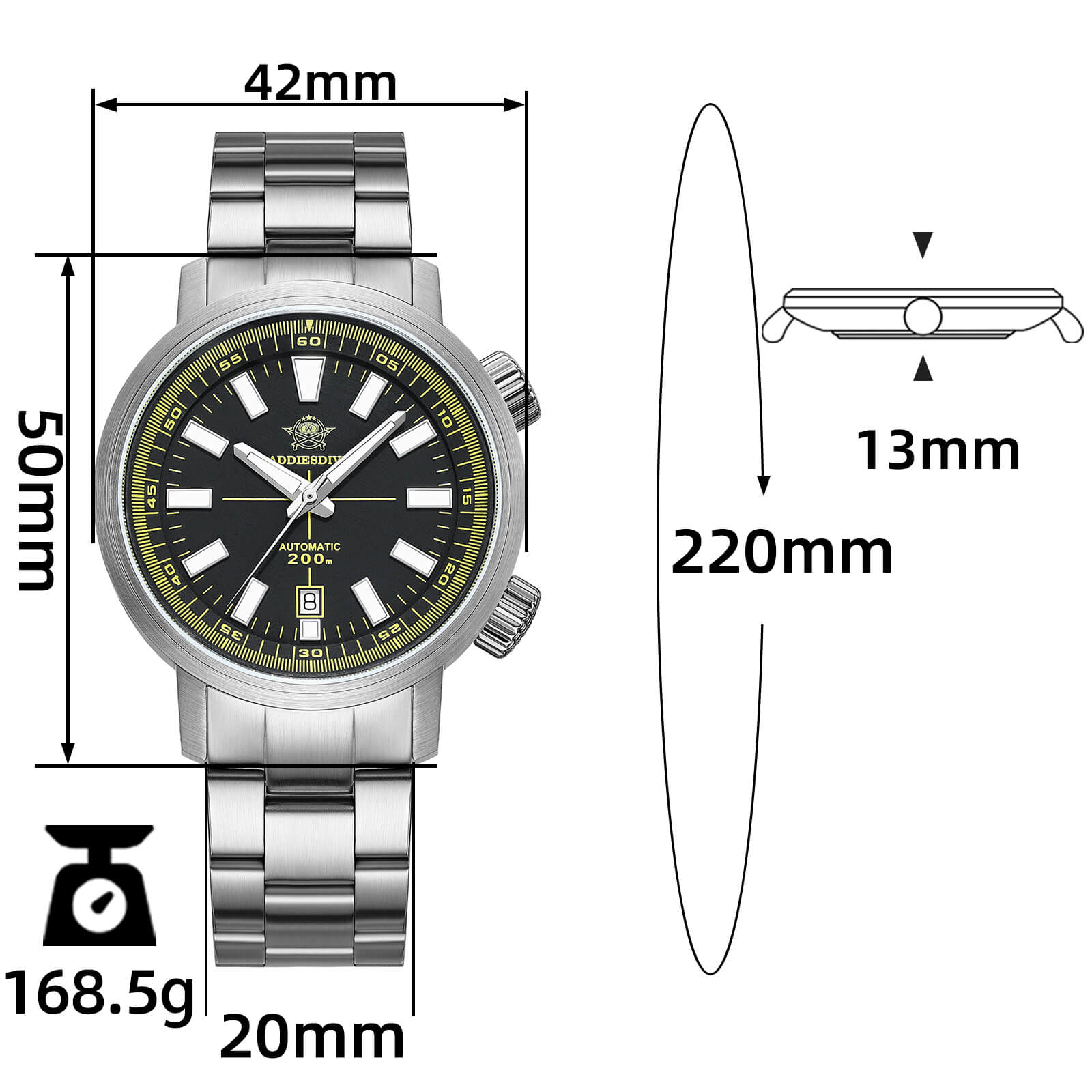 Addiesdive Dual Crown Captain Willard 6105 Homage AD2093