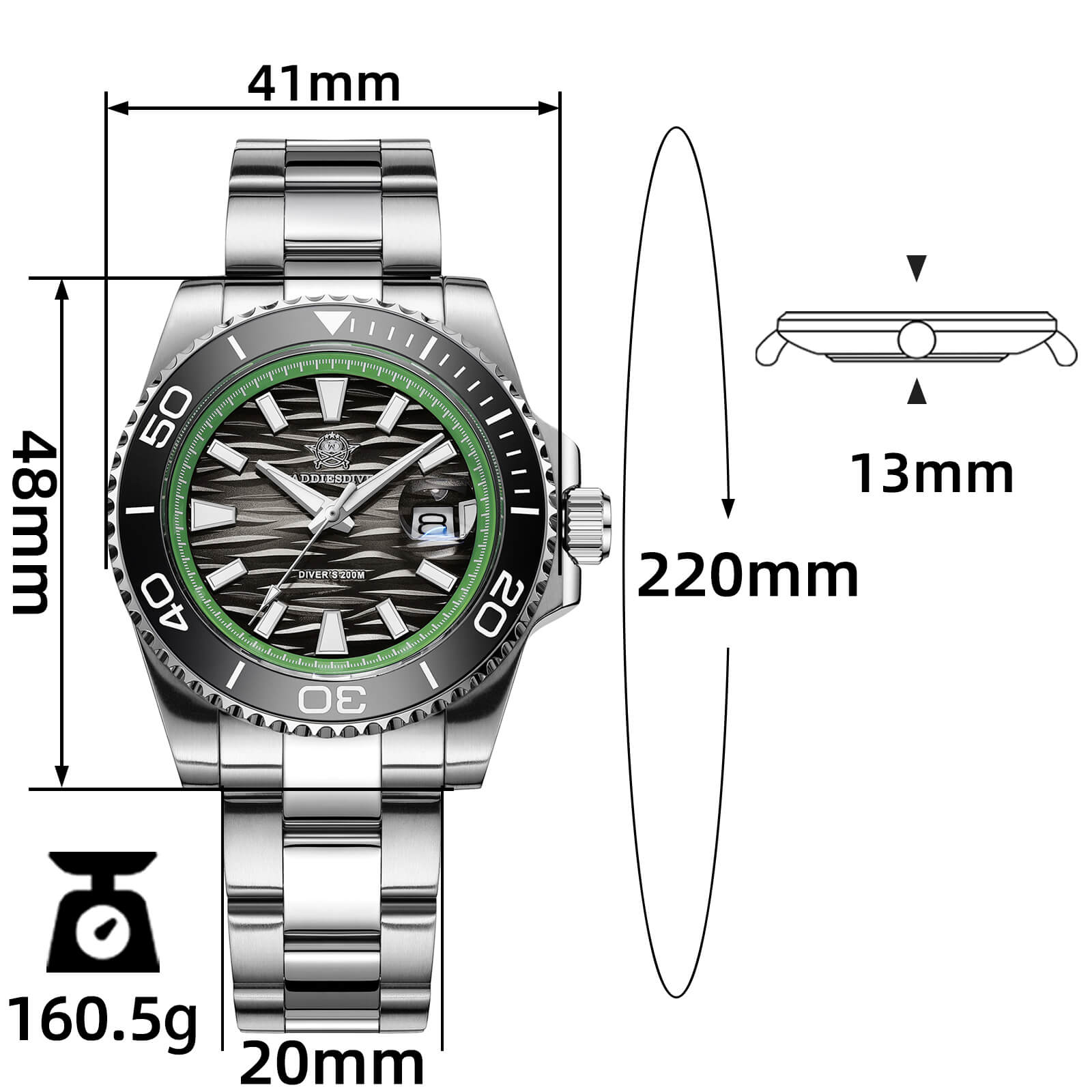 Addiesdive 41mm Diver Quartz Watch AD2514