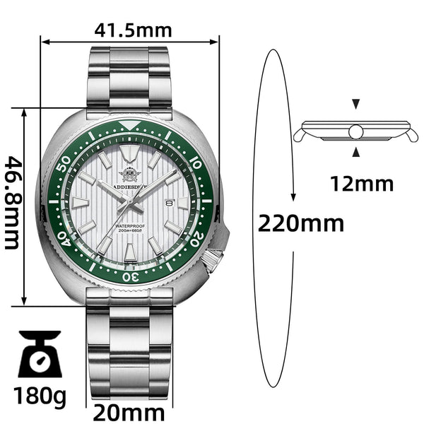 ★Weekly Deal★Addiesdive Turtle Quartz Diver Men Watch AD2507