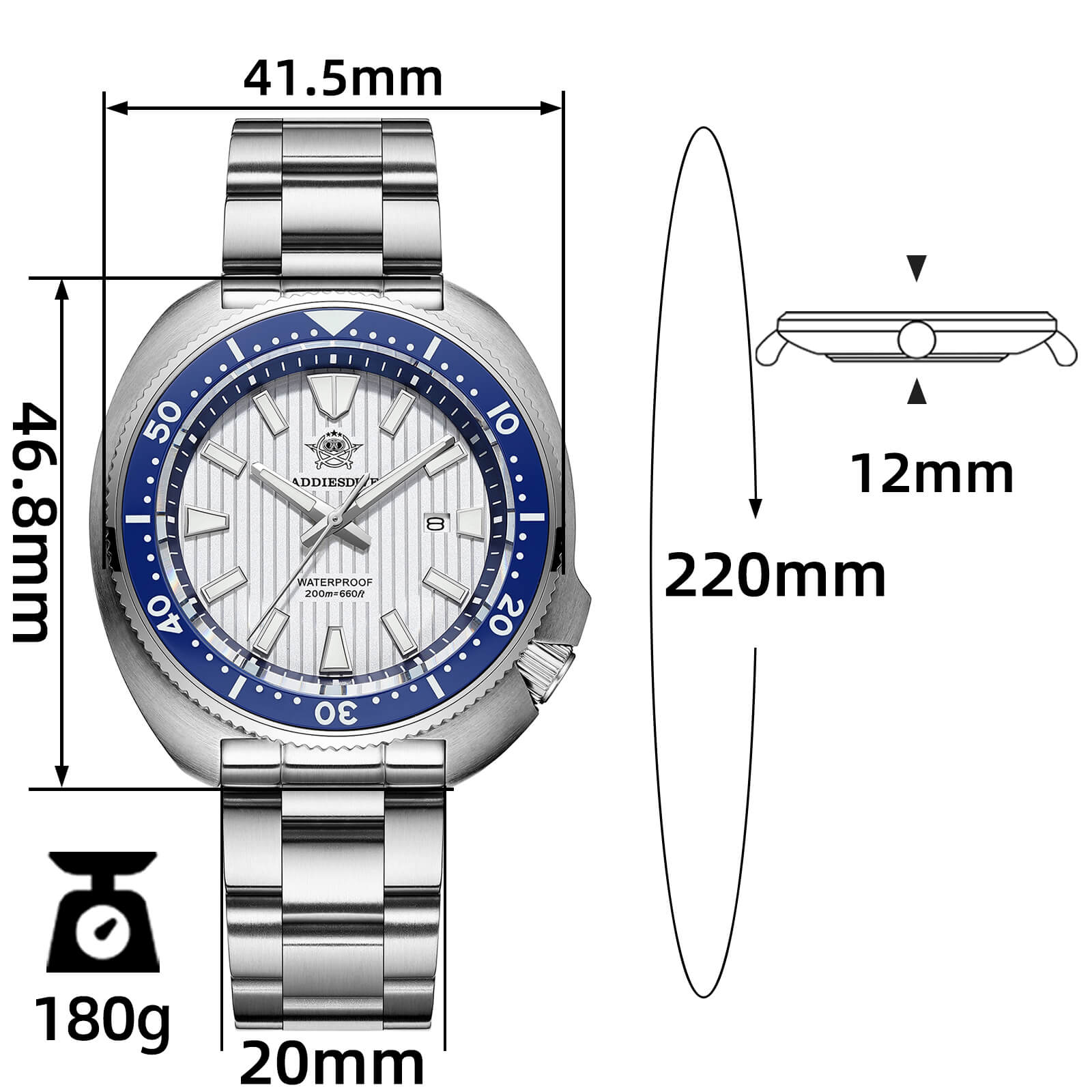 ★Weekly Deal★Addiesdive Turtle Quartz Diver Men Watch AD2507