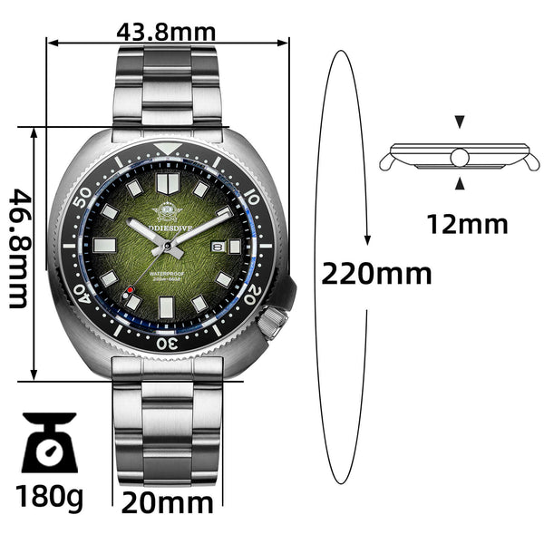 ★New Arrival★Addiesdive Turtle Quartz Diver Men Watch Sapphire Crystal AD2511