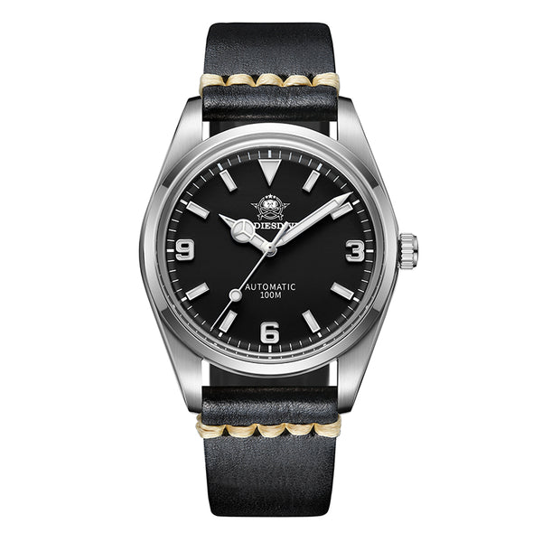 ADDIESDIVE 38mm Automatic Watch 100M (AD2112-leather strap )