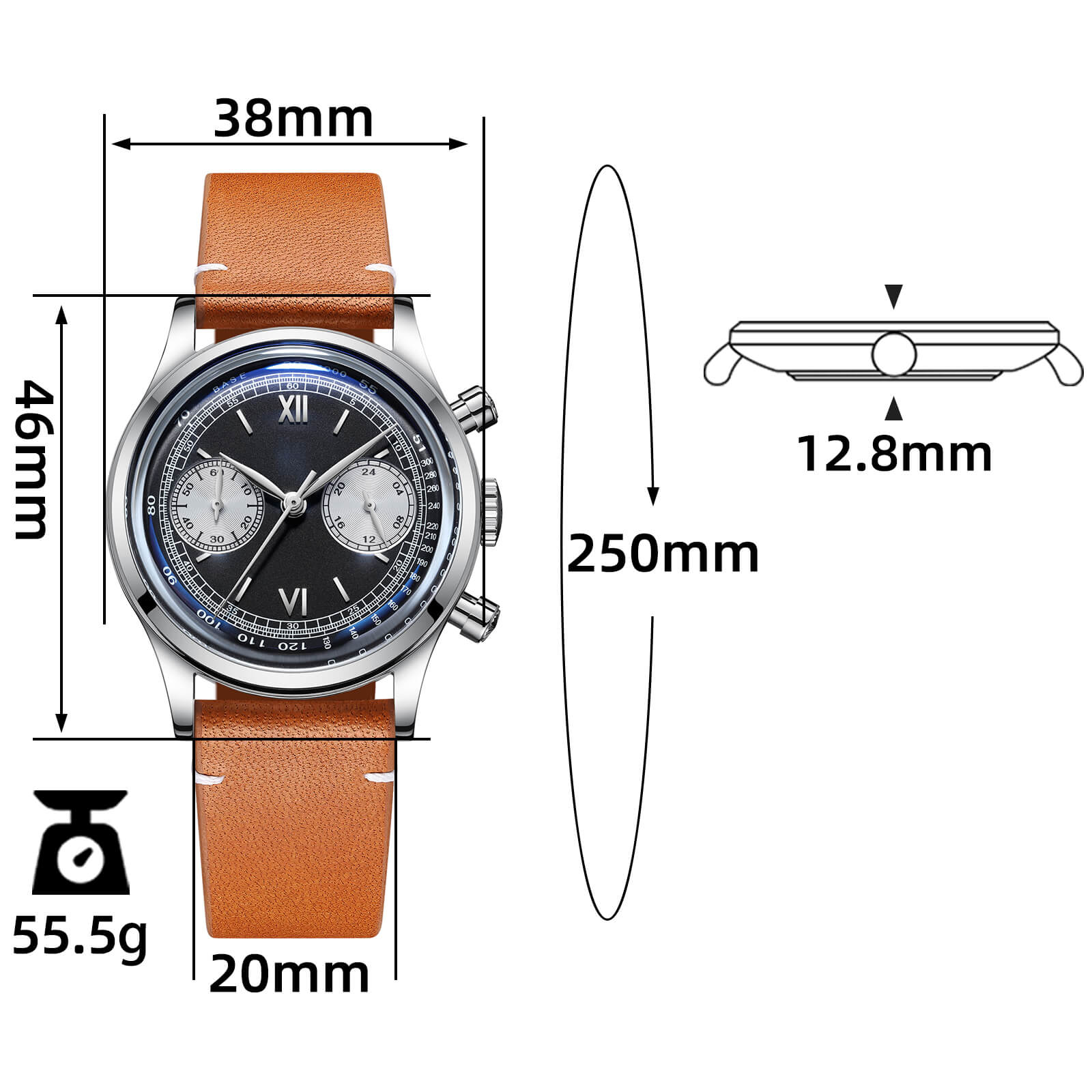 ★India Warehouse★ADDIESDIVE Panda BB Chronograph Retro Men Watch 38mm Quartz Watch
