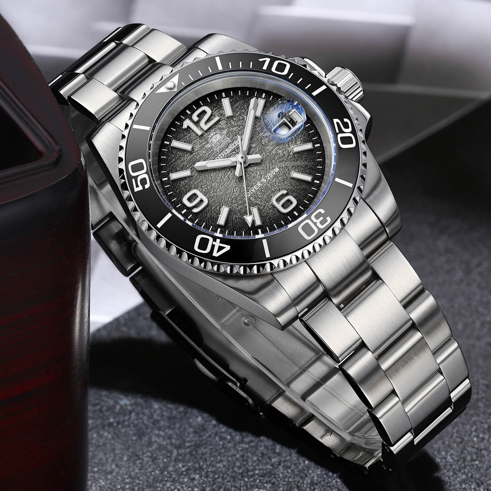 Addiesdive 41mm Modern Sub Quartz Watch with 200M Water Waterproof,AD2513