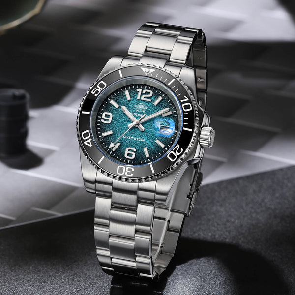 Addiesdive 41mm Modern Sub Quartz Watch with 200M Water Waterproof,AD2513