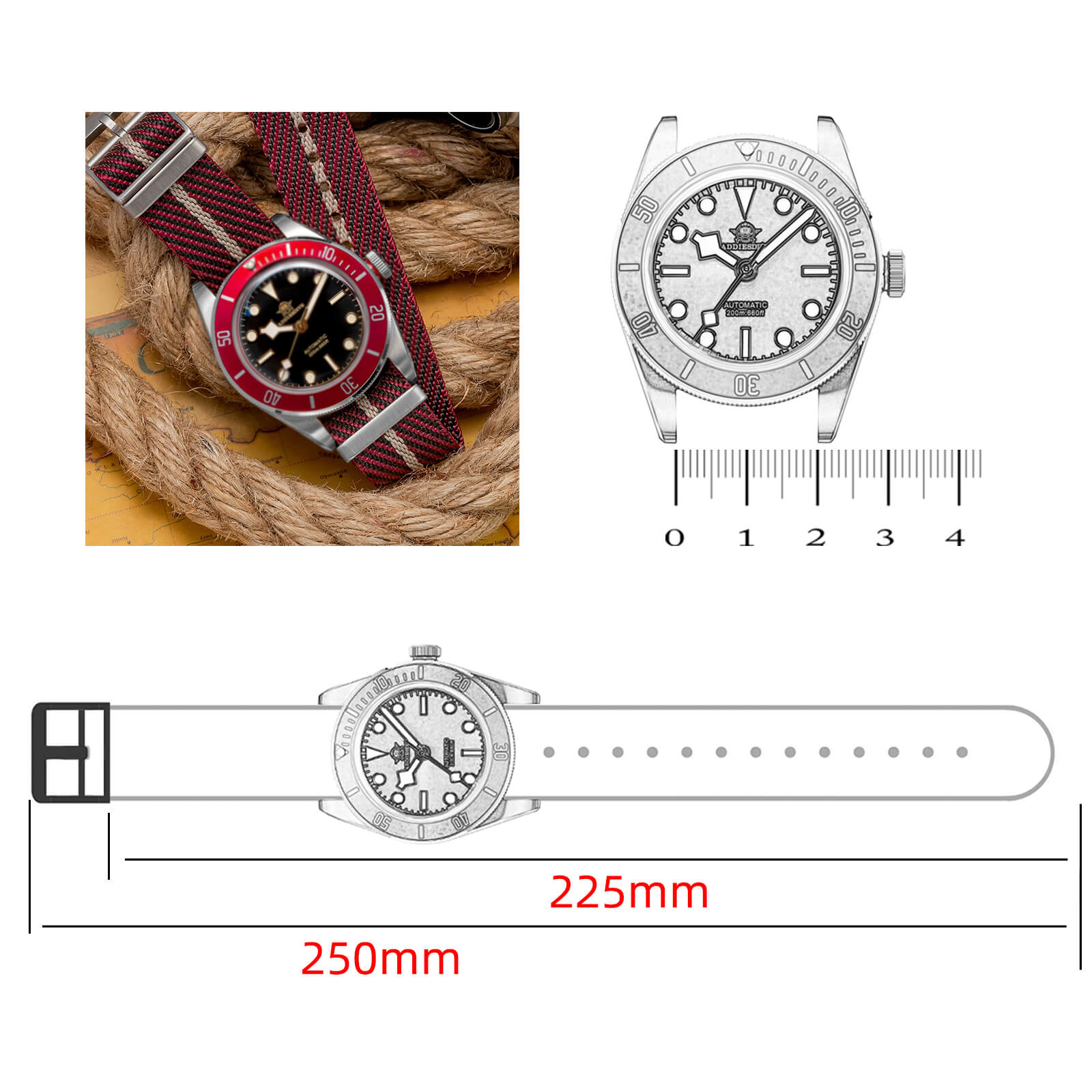 ADDIESDIVE Watch Band Nylon Straps 20mm