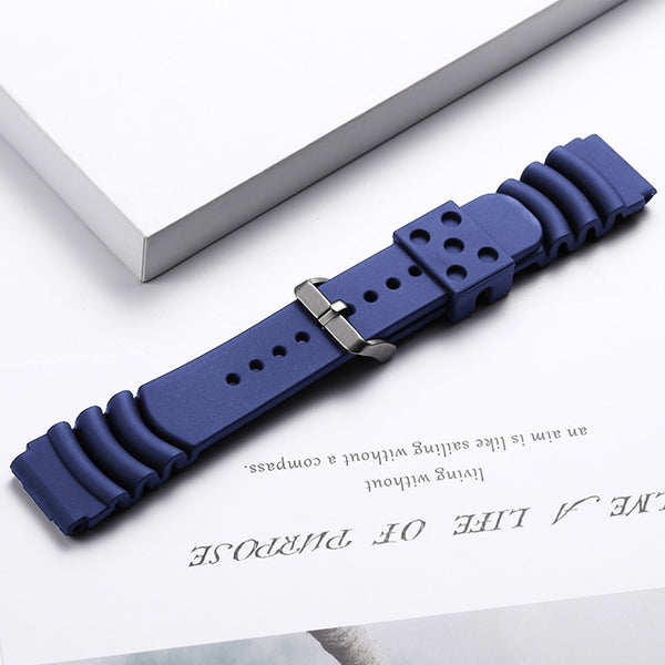 ADDIESDIVE Silicone Watch Strap For Men Diver Watches Blue 22mm