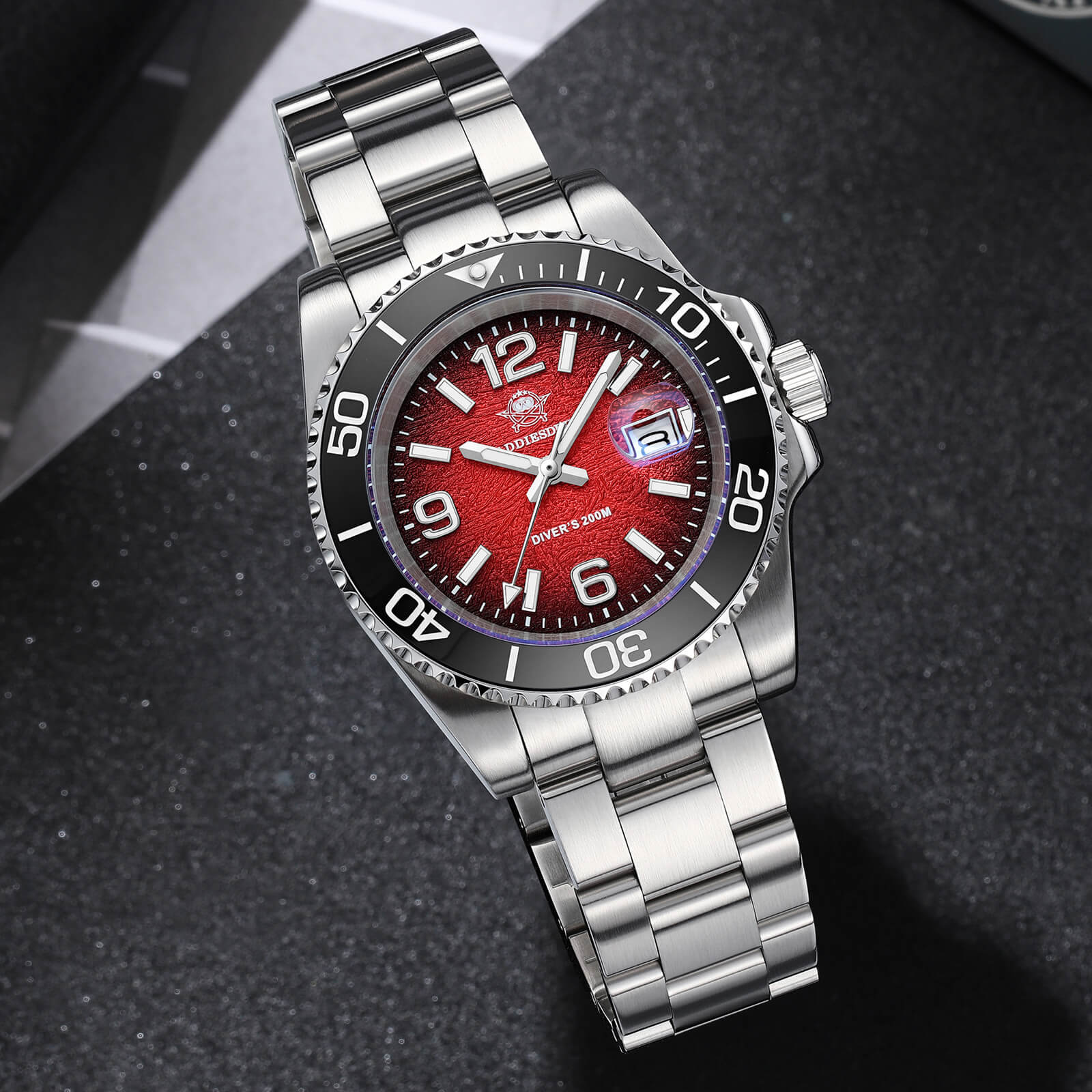 Addiesdive 41mm Modern Sub Quartz Watch with 200M Water Waterproof,AD2513