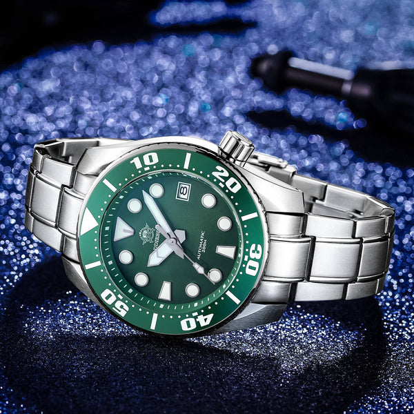 ★Weekly Deal★ADDIESDIVE® Sumo Green Professional Dive Watch for Men 44.5mm (MY-H10) Black/Green/Blue Dial