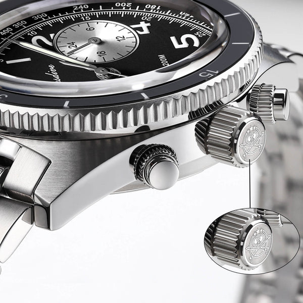 EU Warehouse-ADDIESDIVE 41mm Panda Dial Quartz Chronograph Watch VK64(AD2034)