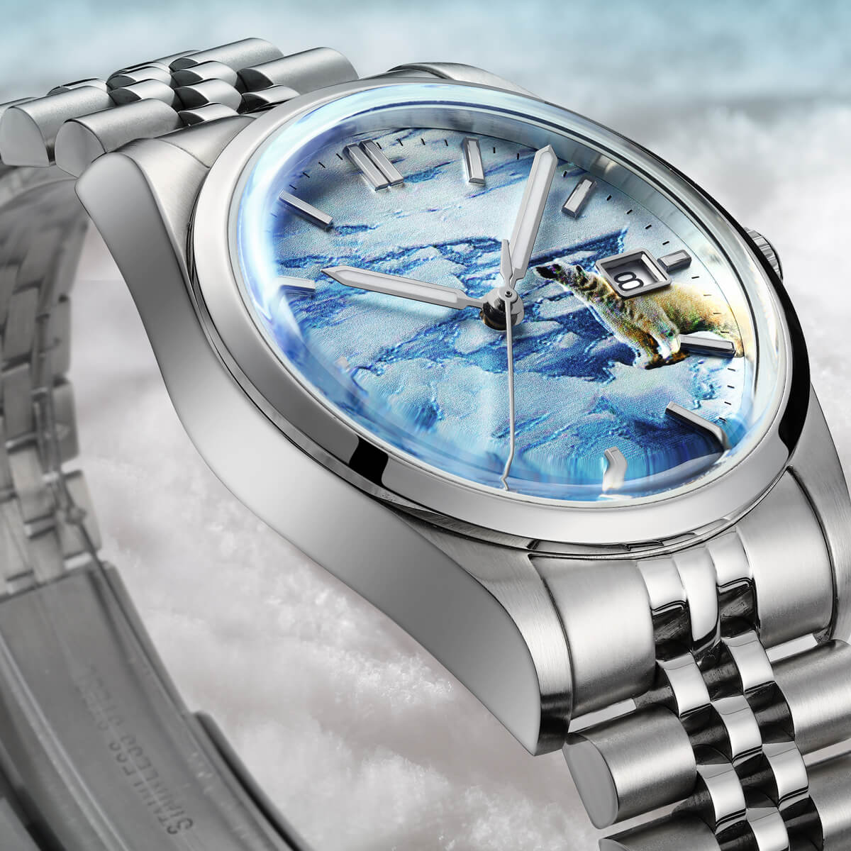 Addiesdive 39mm 3D Glacier Polar Bear Dial Automatic Watch (AD2042)