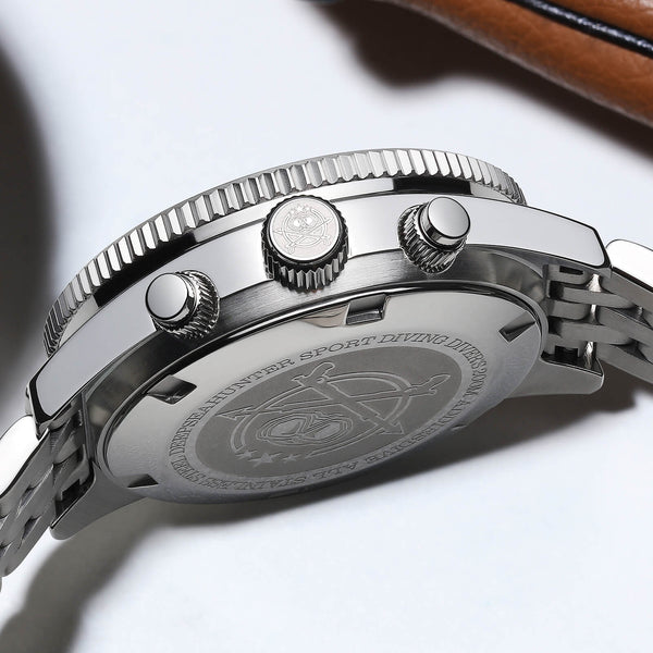 EU Warehouse-ADDIESDIVE 41mm Panda Dial Quartz Chronograph Watch VK64(AD2034)