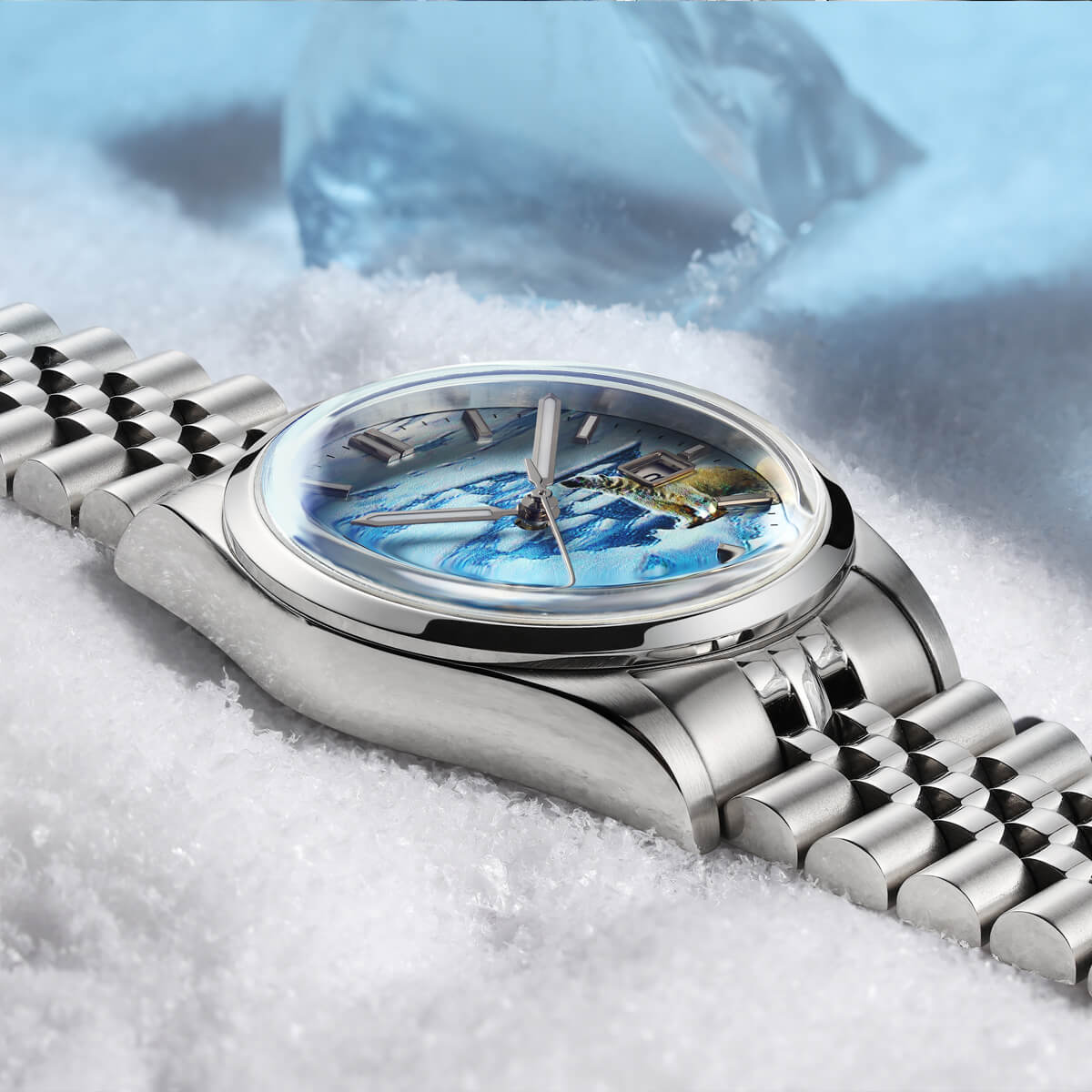 Addiesdive 39mm 3D Glacier Polar Bear Dial Automatic Watch (AD2042)