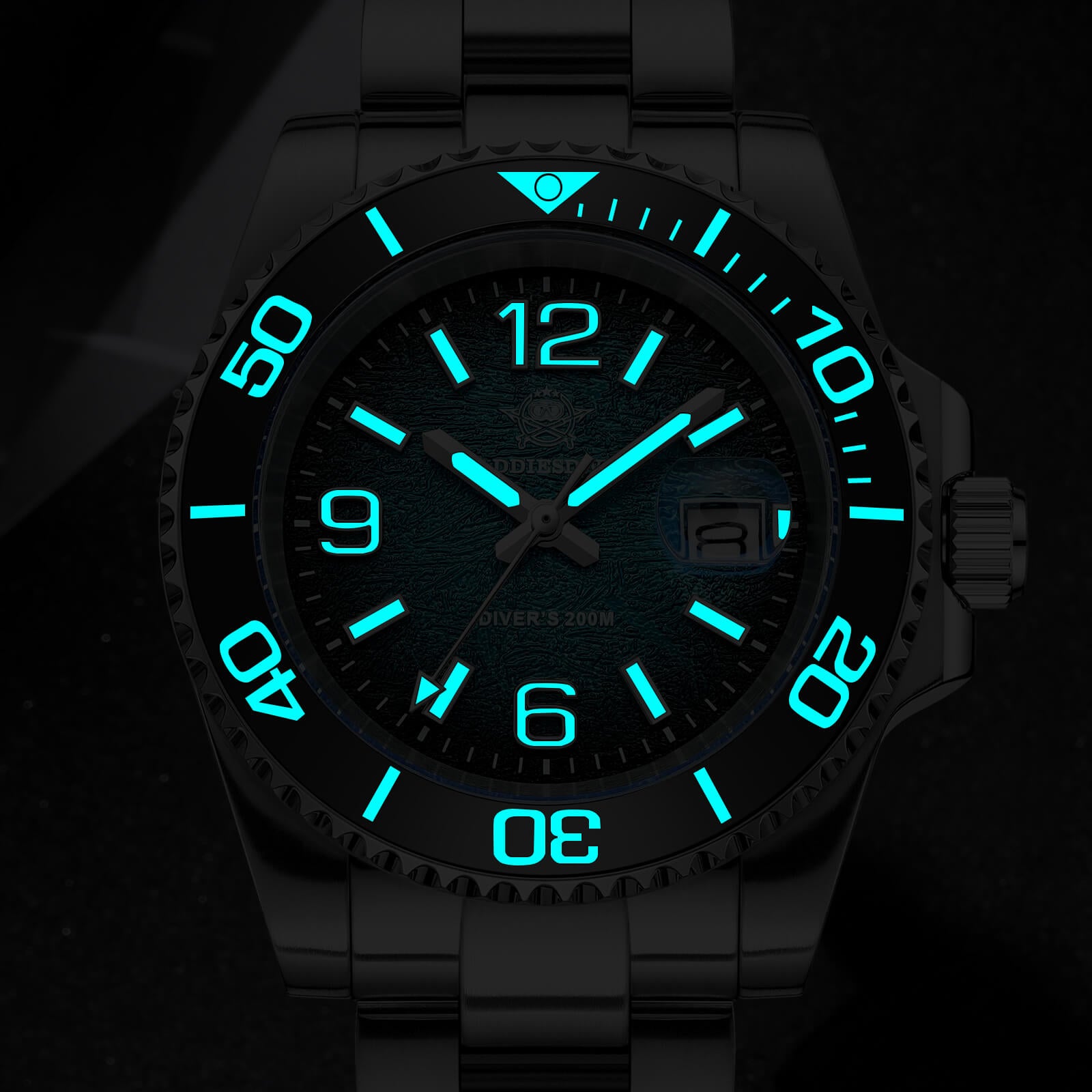 Addiesdive 41mm Modern Sub Quartz Watch with 200M Water Waterproof,AD2513