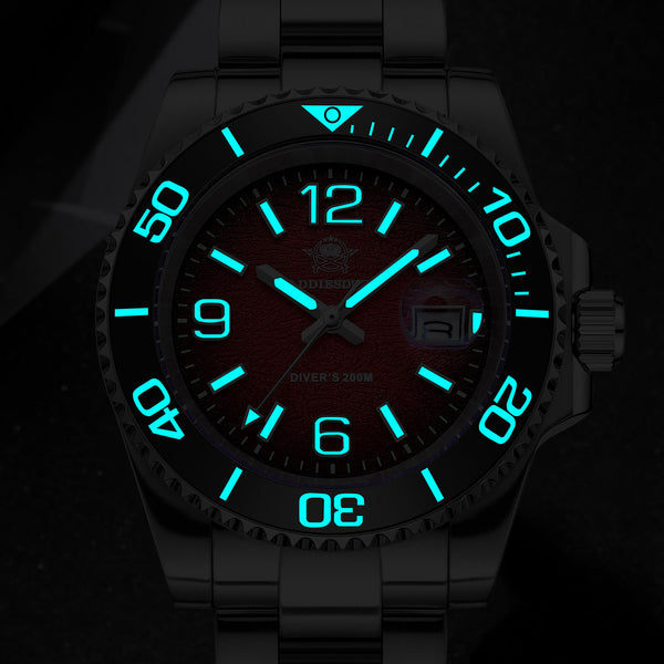Addiesdive 41mm Modern Sub Quartz Watch with 200M Water Waterproof,AD2513
