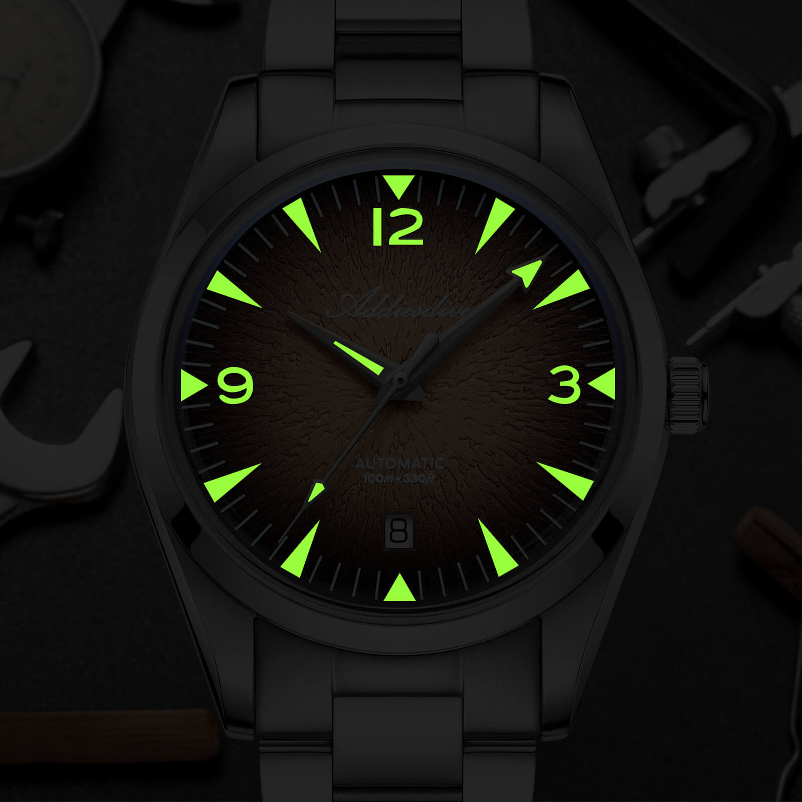 ★SuperDeals★Addiesdive 39mm Breath of the Ocean 8215 Men Watch ,AD2508