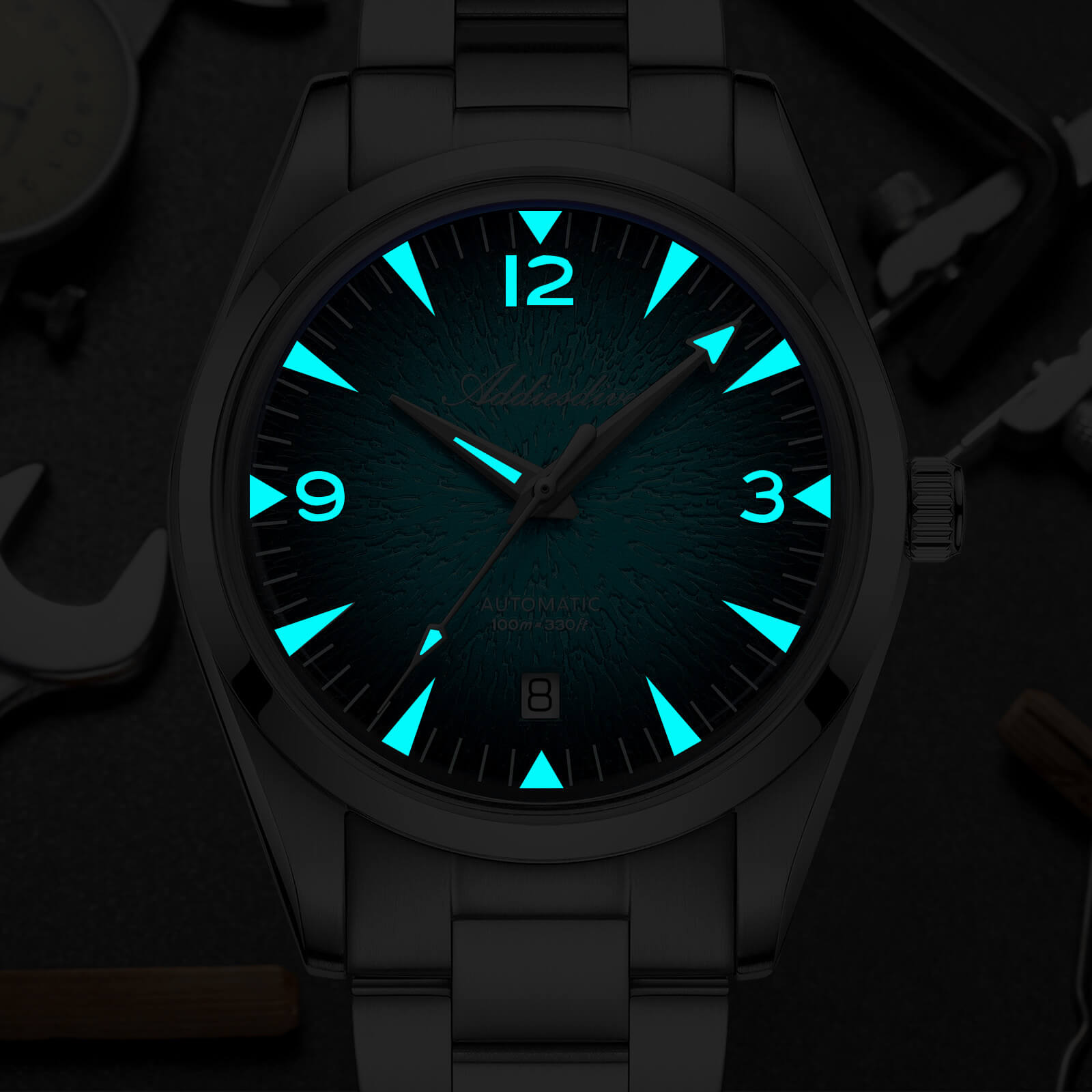 ★SuperDeals★Addiesdive 39mm Breath of the Ocean 8215 Men Watch ,AD2508