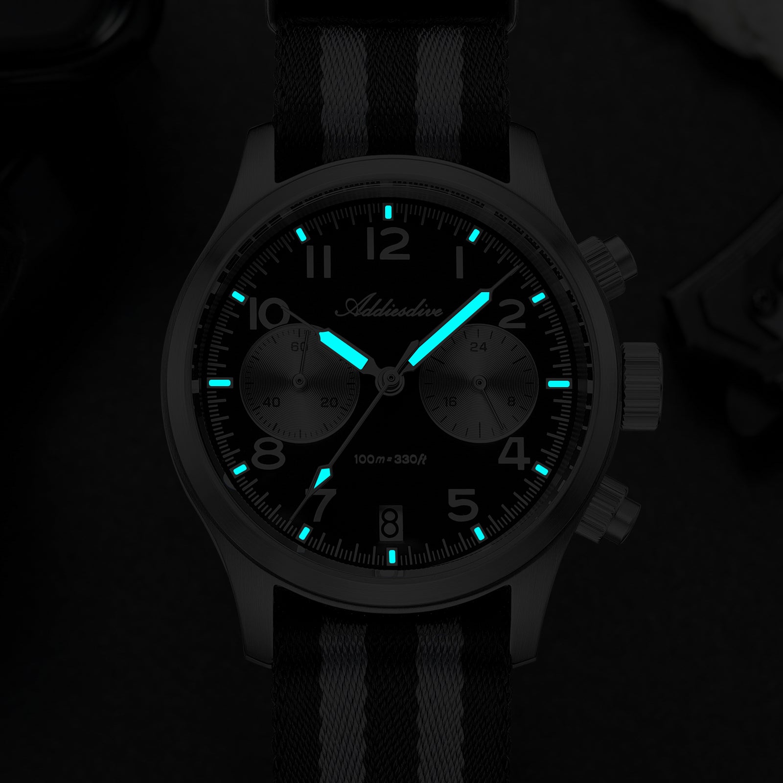 ADDIESDIVE 39mm VK64 AD2538 Chronograph Watch