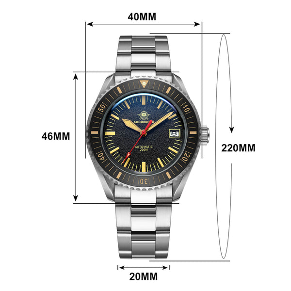 divers watch size