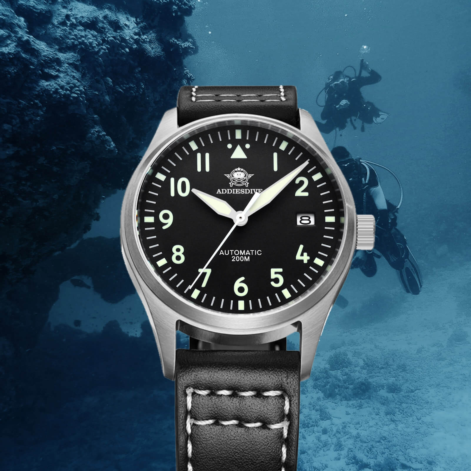 ADDIESDIVE®39mm Men's Elegant Automatic Watch NH35A Movement (MY-H2)