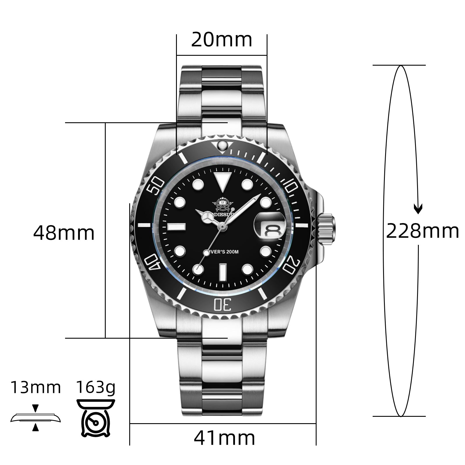 ADDIESDIVE Sub Quartz Watch Diver's 200M (H3QZ)