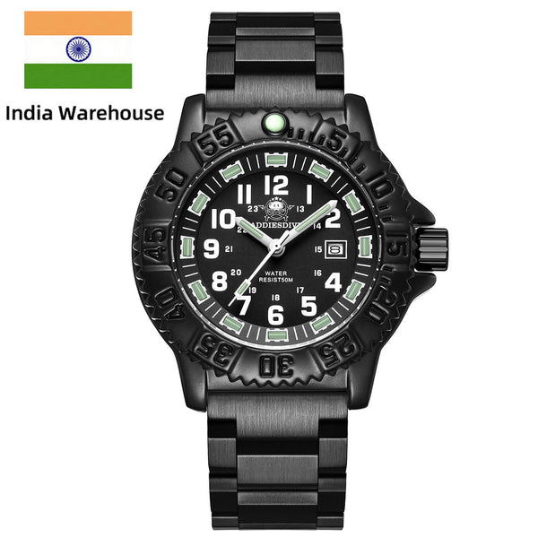 ★India Warehouse★Addiesdive Sports Outdoor Military Watch Men's Quartz Watch 50 Meters Waterproof (050s)