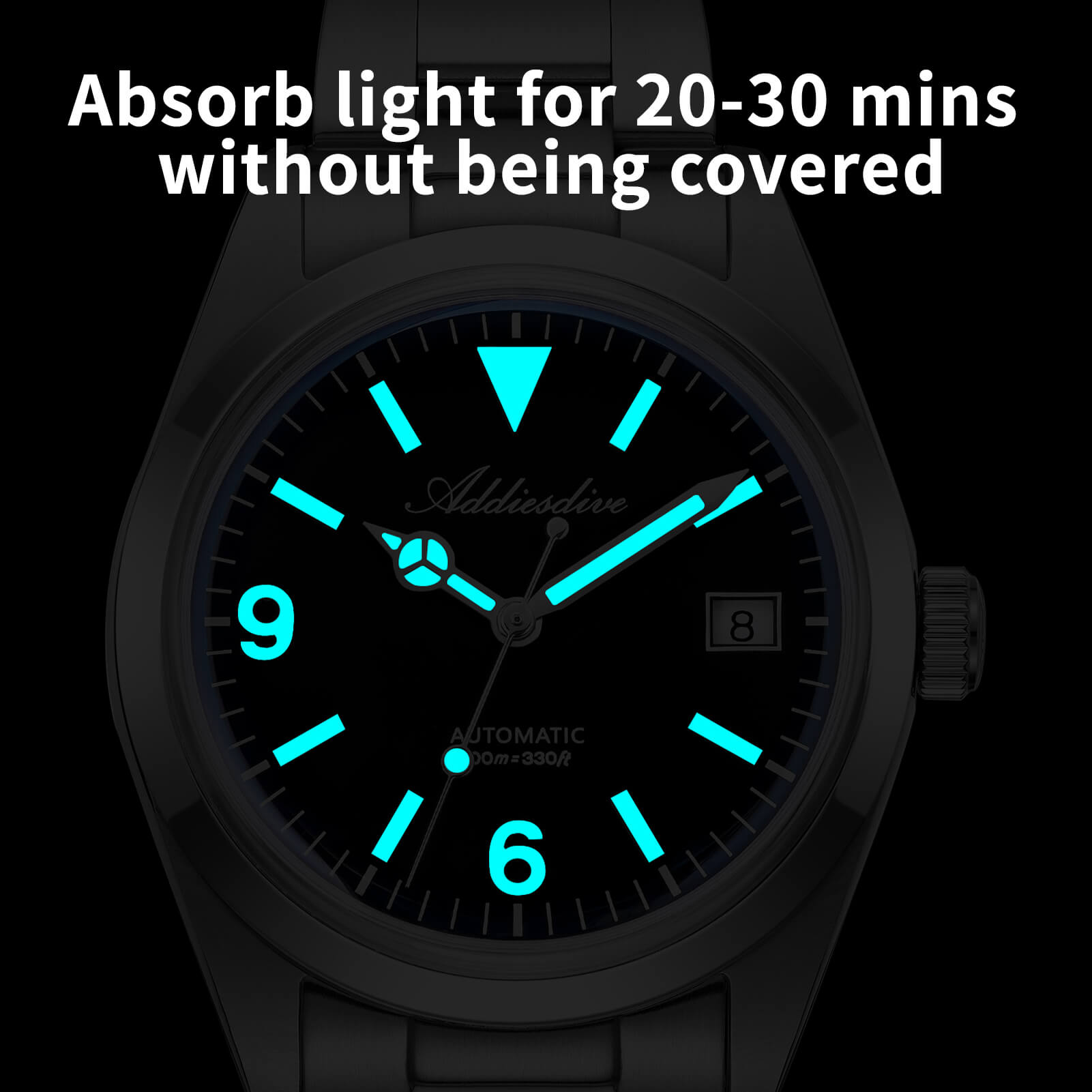 ADDIESDIVE 36mm ST2130 Automatic Explorer Style Sapphire Bubble Crystal Watch AD2556