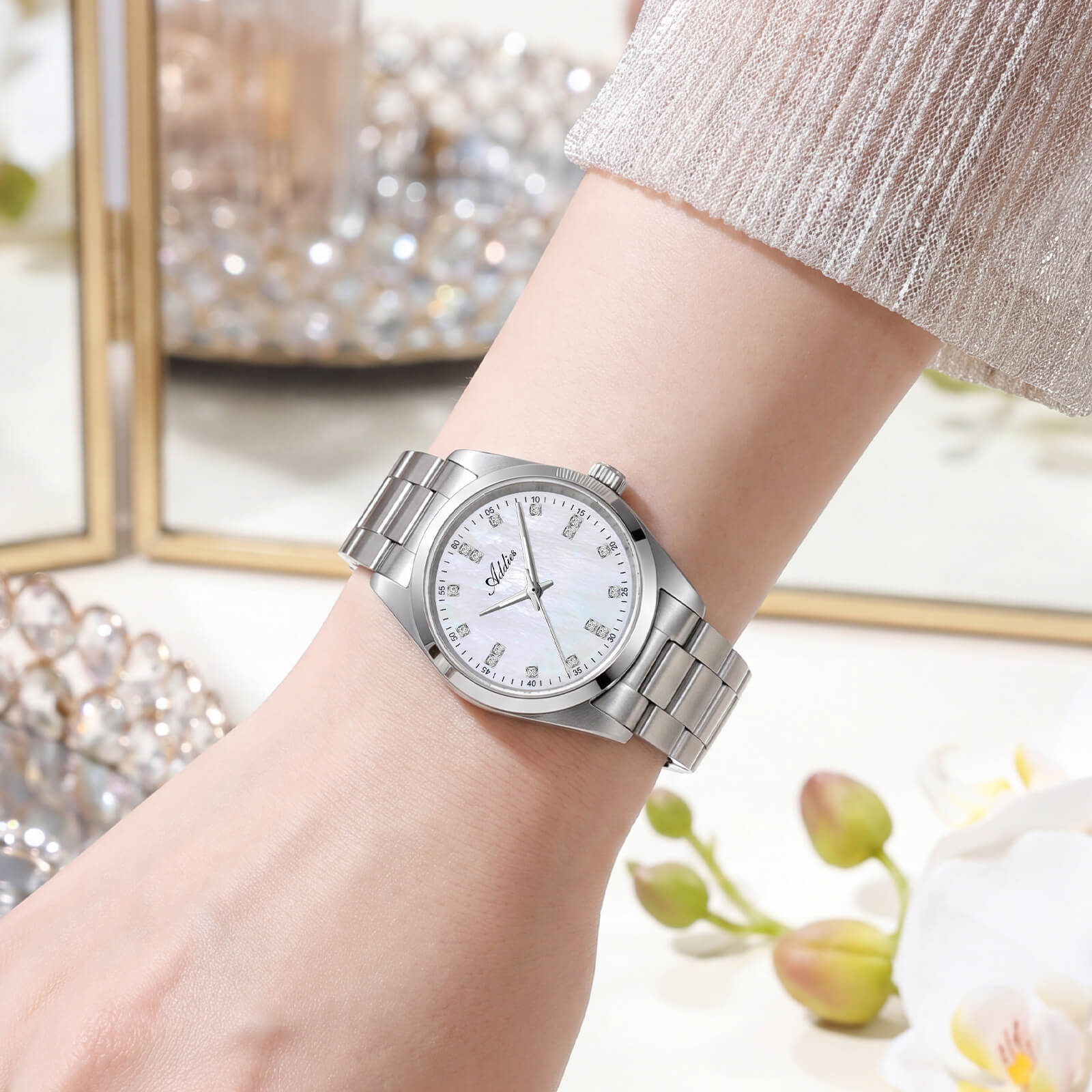 Addies 31mm Women’s Luxury Stainless Steel Quartz Watch AW25909