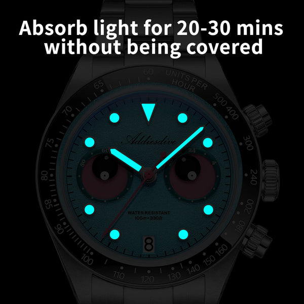 ADDIESDIVE 40mm VK64 Quartz Chronograph Eye Dial Watch AD2557