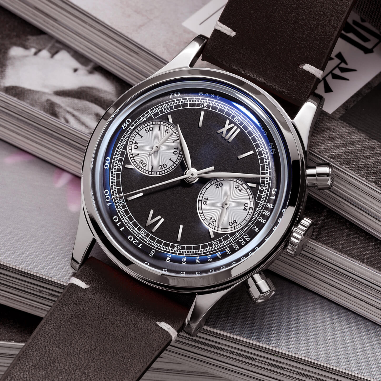 ★India Warehouse★ADDIESDIVE Panda BB Chronograph Retro Men Watch 38mm Quartz Watch