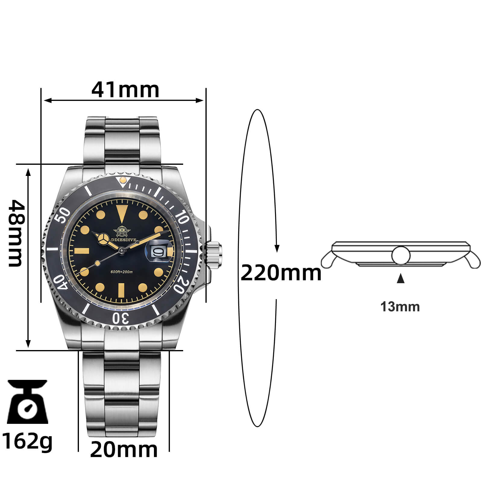 U.S. Warehouse -ADDIESDIVE Retro Sub Quartz Watch AD2054