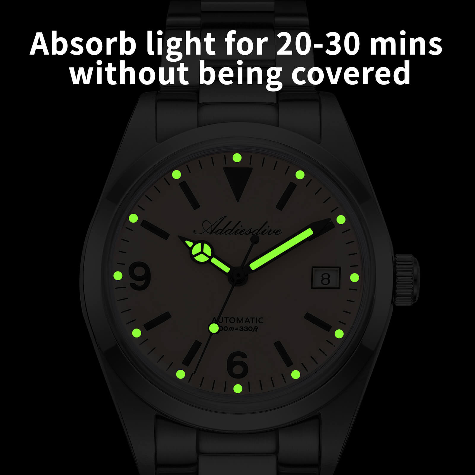 ADDIESDIVE 36mm ST2130 Automatic Explorer Style Sapphire Bubble Crystal Watch AD2556
