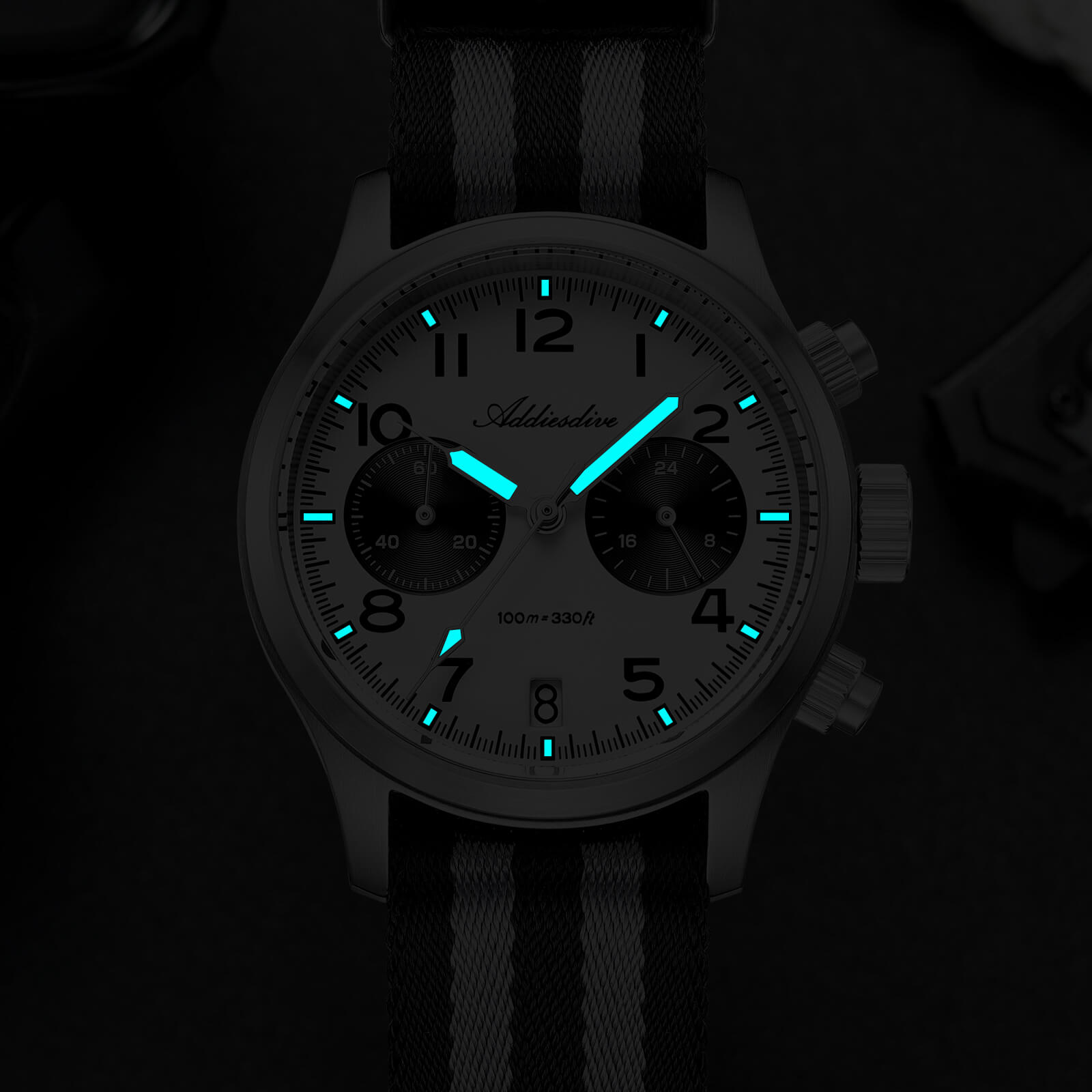 ★India Warehouse★ADDIESDIVE 39mm VK64 AD2538 Chronograph Watch
